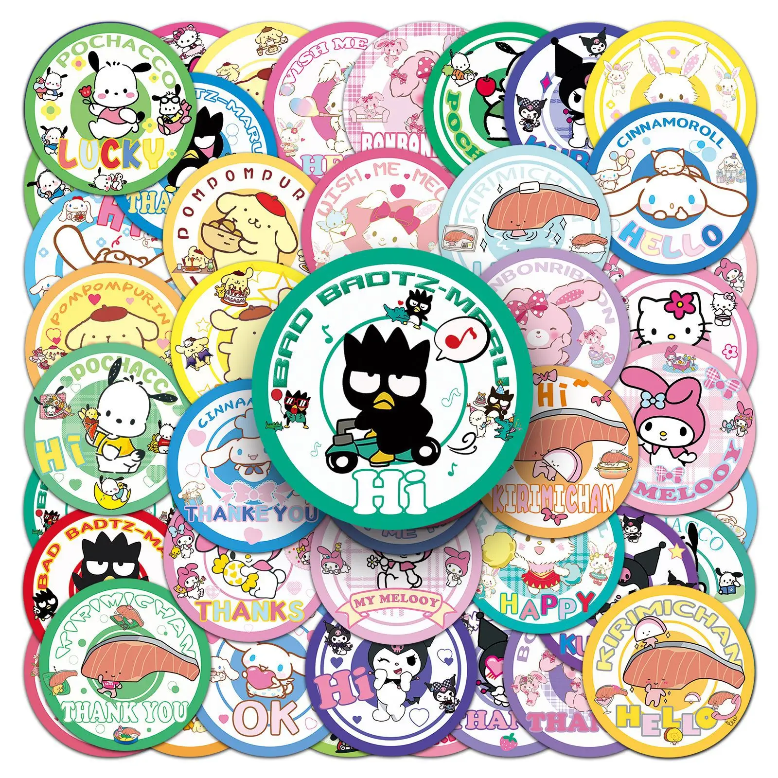 10/30/50PCS Cute Sanrio Anime Stickers Hello Kitty Pompompurin Kuromi DIY Phone Suitcase Laptop Fridge Wall Graffiti Sticker Toy