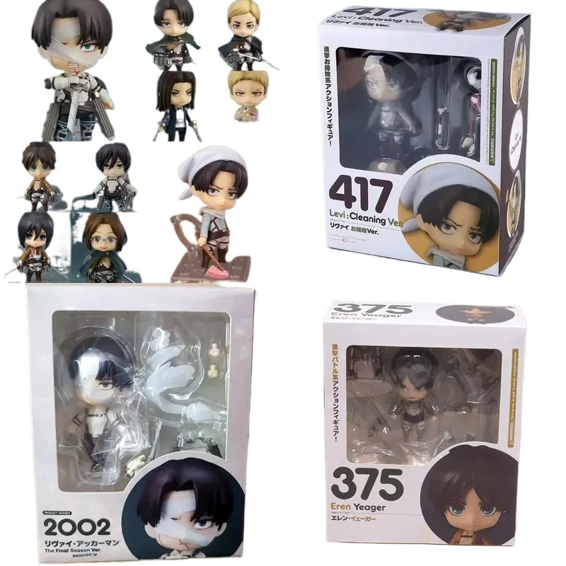 Special Offer for Attack on Titan Q Version 417 Corps Commander Mikasa Alan Reiner Hanji Changeable Face Clay Figure In Stock