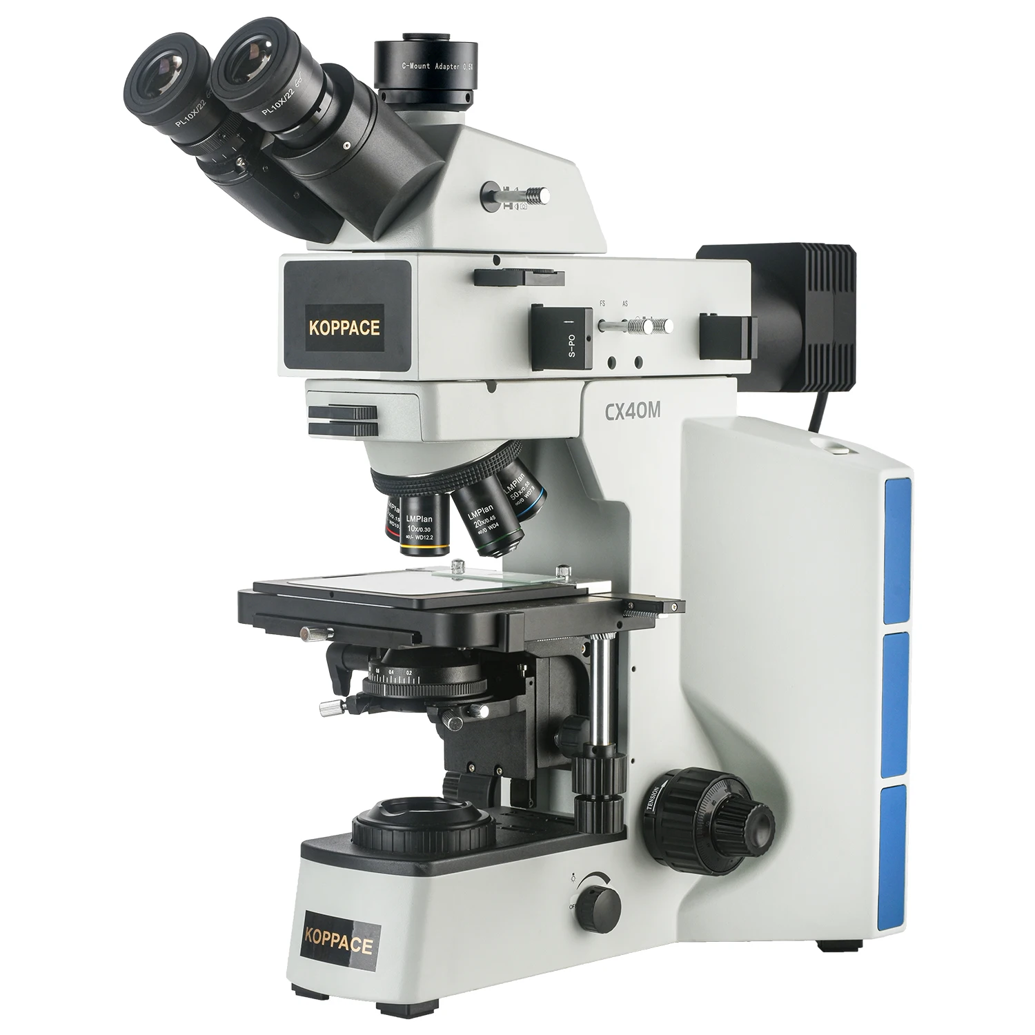 KOPPACE 50X-500X Metallurgical Microscope Upper and Lower Lighting System Can Be Observed by Polarized Light