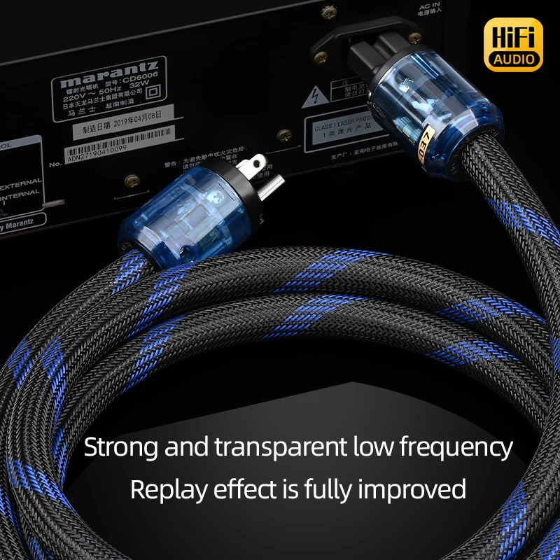 Cable de alimentación Hifi de alta calidad 6N OFC CD DAC, Cable de alimentación CA con enchufe chapado en rodio