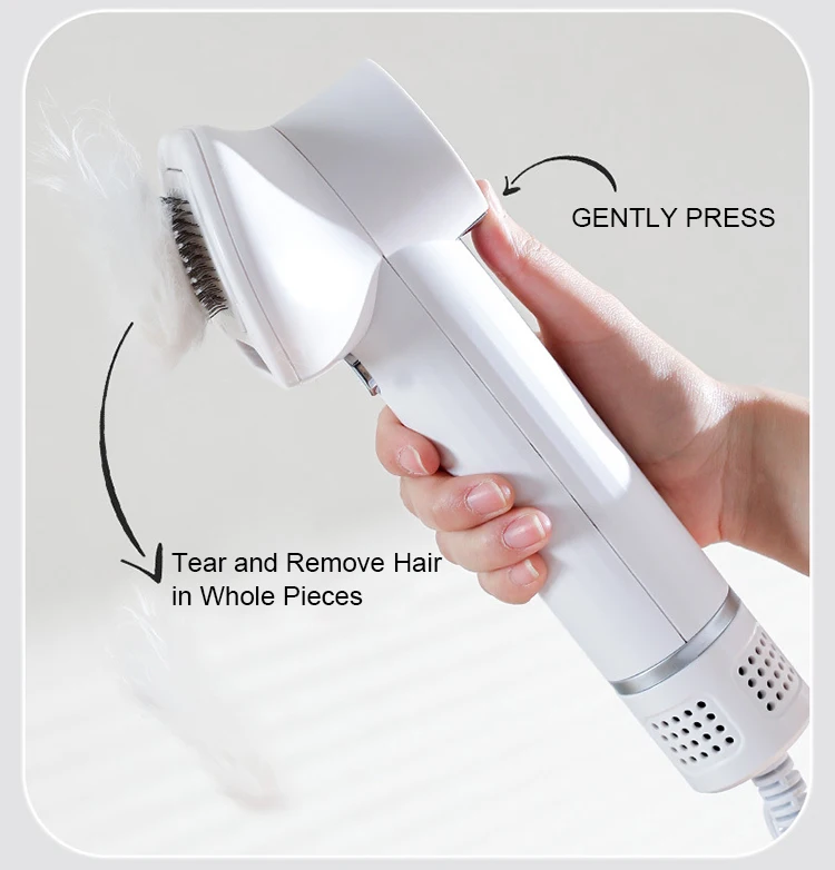 2-in-1 Intelligent Pet Hair Dryer Comb One-Button Low Noise With Adjustable Temperature for Cat and Dog Grooming