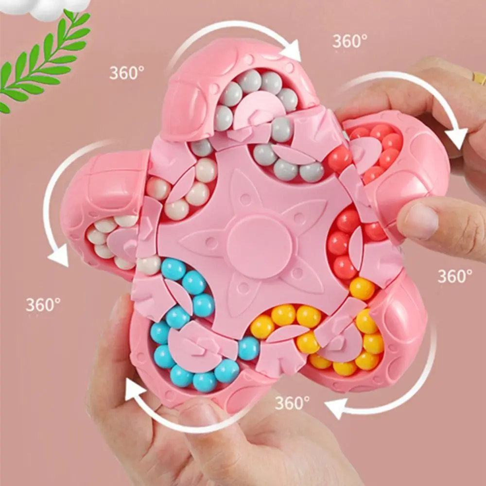 

Cute Plastic Spin Bead Puzzles Game 2 In 1 Ten-sided Rotation Fingertip Cube Toys Anti-stress Early Education Intelligence Game