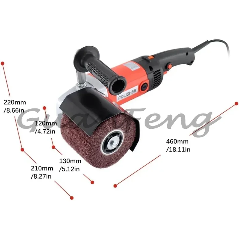 1400W Variable Speed Polishing Machine, 6-Speed Electric Surface Finishing Tool for Metal, Plastic & Steel