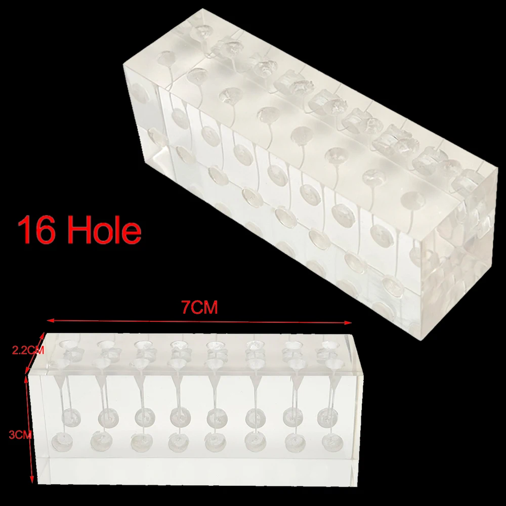 

Dental Endodontic Root Model Canal Block Practice Pulp Cavity Clear Resin Endo Training Exercise Lab Material 16 Hole