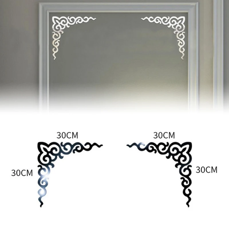 3D mirror sticker modern style full body mirror decorative acrylic photo frame border sticker