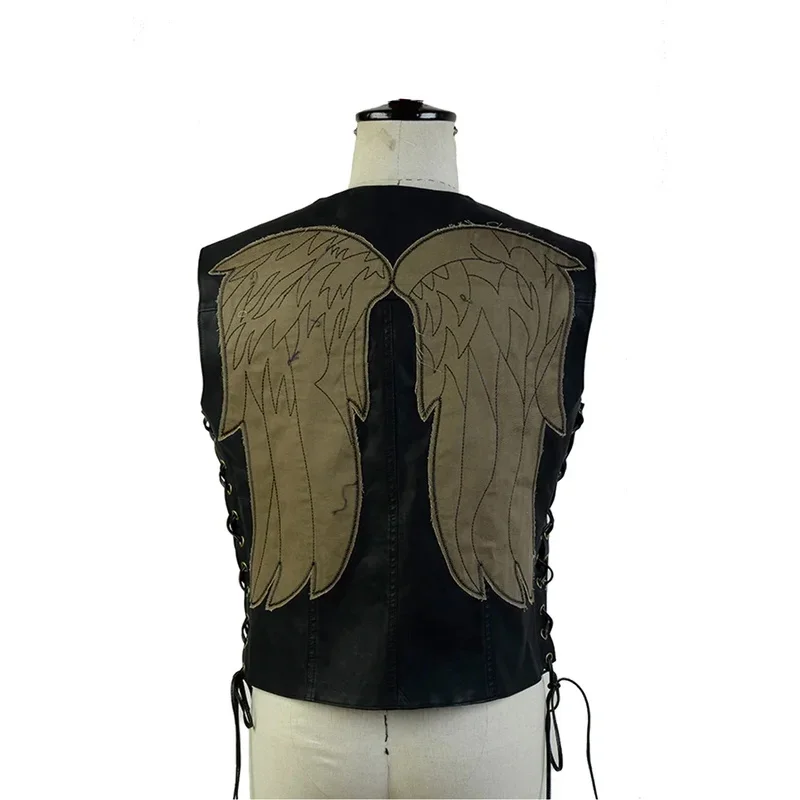 TV Walking Dead Butyl Cosplay Vest Men Costume CTX Fantasia Man Angle Wings Jacket Halloween Fancy Dress Disguise Fashion B12