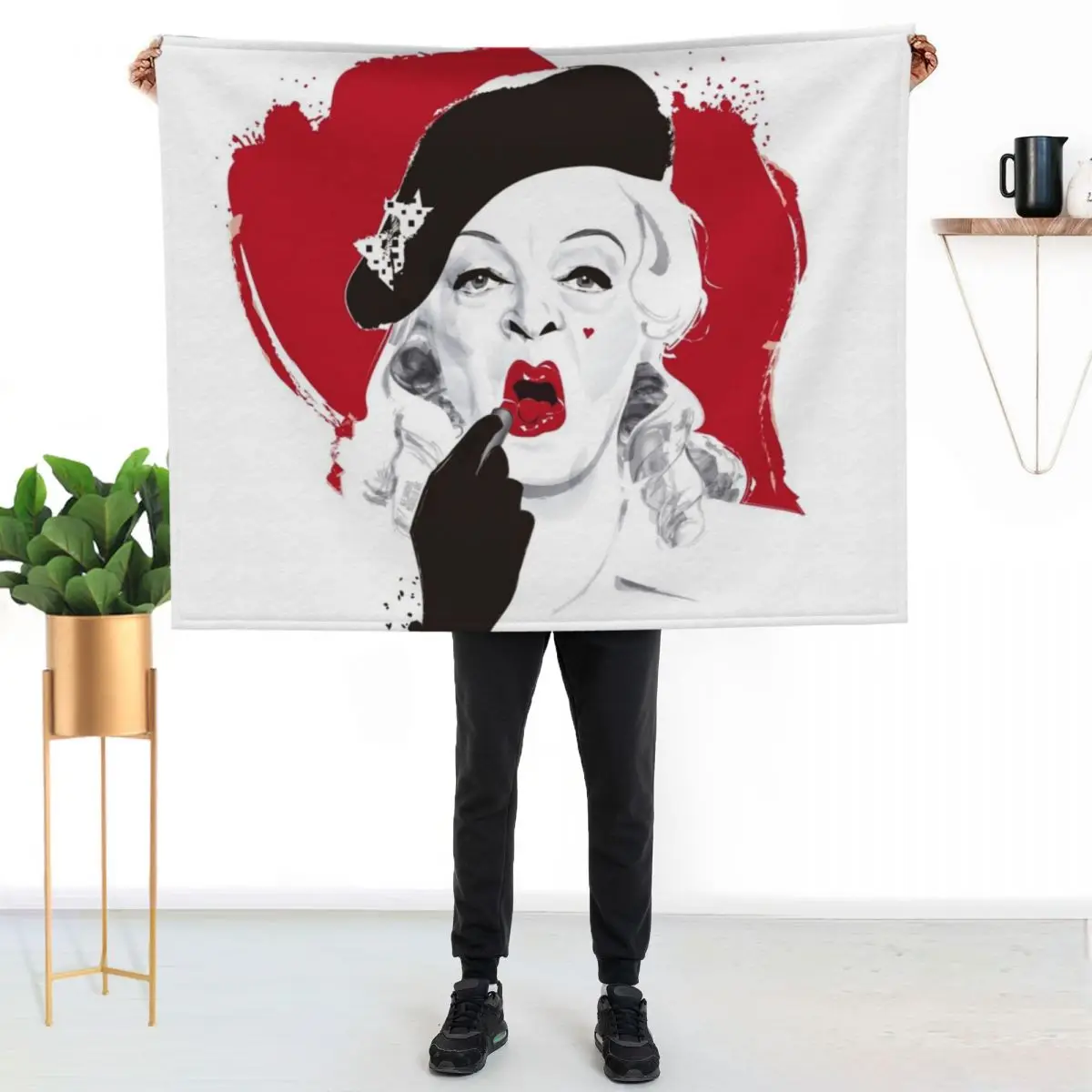 Baby Jane lipstick Throw Blanket bed plaid Decoratives For Sofa Thin Tourist christmas decoration Luxury Thicken Blankets