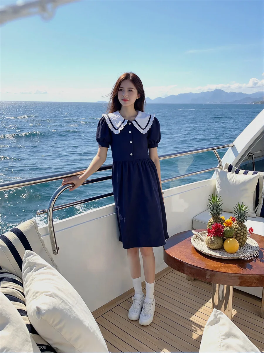 Women'S Dresses Japanese Style Casual Peter Pan Collar Loose Silky Shiny Shinny Sparkly Glitter Sequins Sequined  Beaded