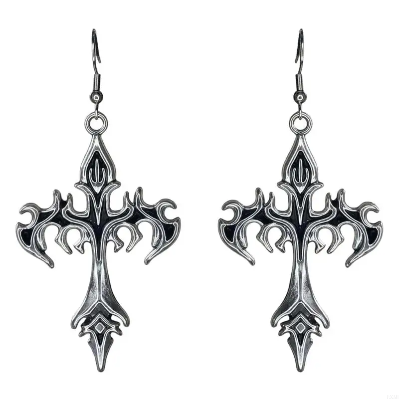  Gothic Flame Crosses Dangle Earrings Punk Rock Earrings Hip Hop Jewelry