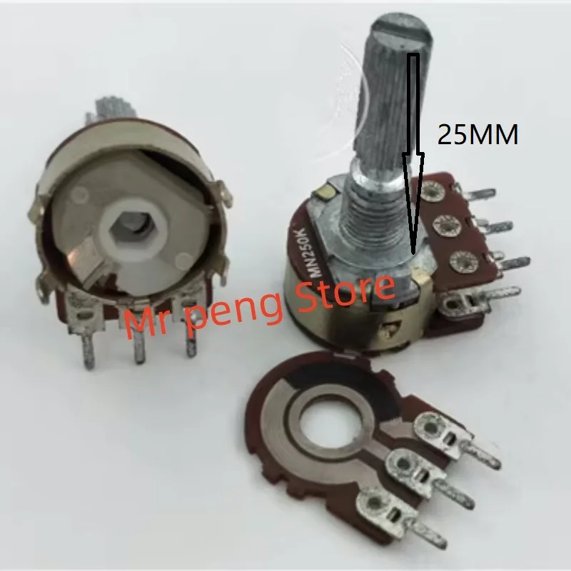 2pcs for Taiwan dual balance potentiometer MN250K[with center point] middle zero 25MM flower handle