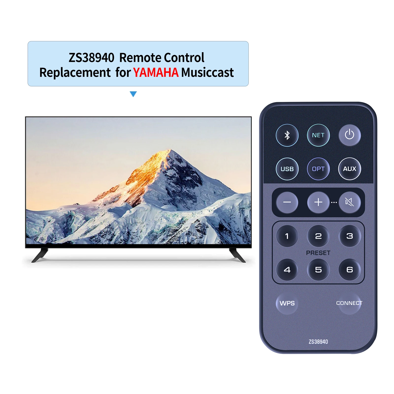 New For Yamaha ZS38940 Remote Control fits NX-N500 MusicCast Network Speaker