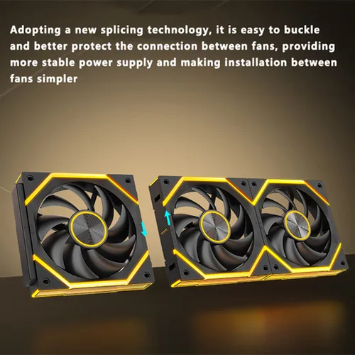 Imagen 2 del producto ICE Whale WX-1 ventilador con cubierta de PC de empalme inalámbrico efecto de ciclo de espejo ARGB de 120mm 800-2000RPM ventilador de refrigeración de radiador refrigerado por agua de 360mm