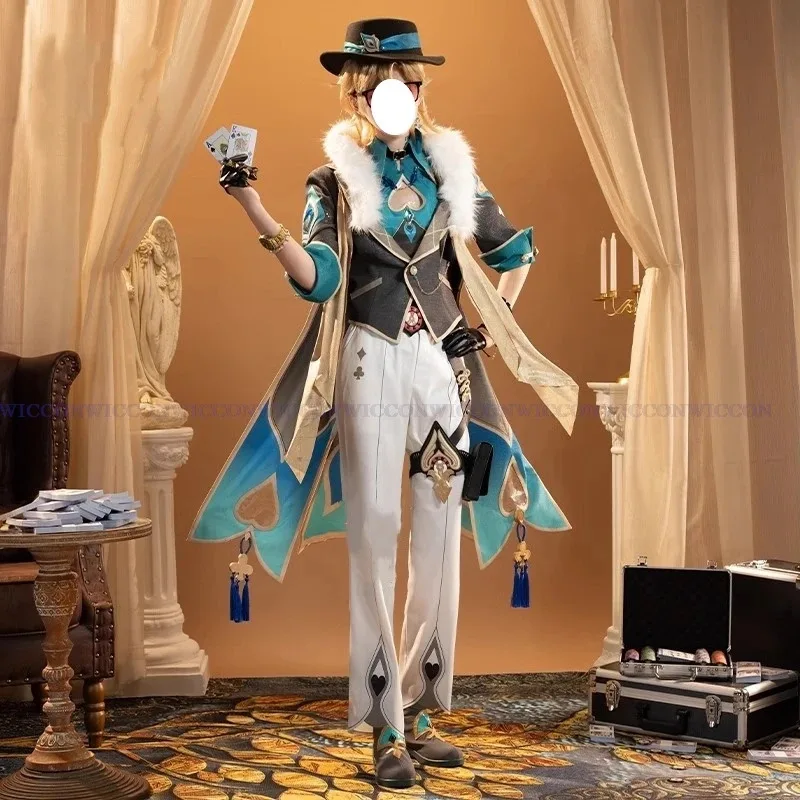 

qq023Aventurine Аниме Игра Honkai: Star Rail Костюм Одежда Парик Обувь Униформа Косплей Interastral Peace Corporation Par