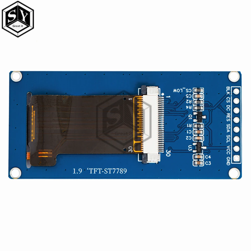 1PCS New 1.9 inch IPS full angle TFT display screen LCD screen color display module SPI serial port high-definition 170x320