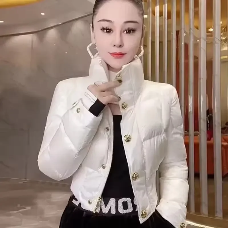 البوب البوب الكورية أسفل سترة قطن المرأة 2025 شتاء جديد فضفاض الوقوف طوق عادية قصيرة مقاوم للماء سترة أبلى السيدات الدافئة