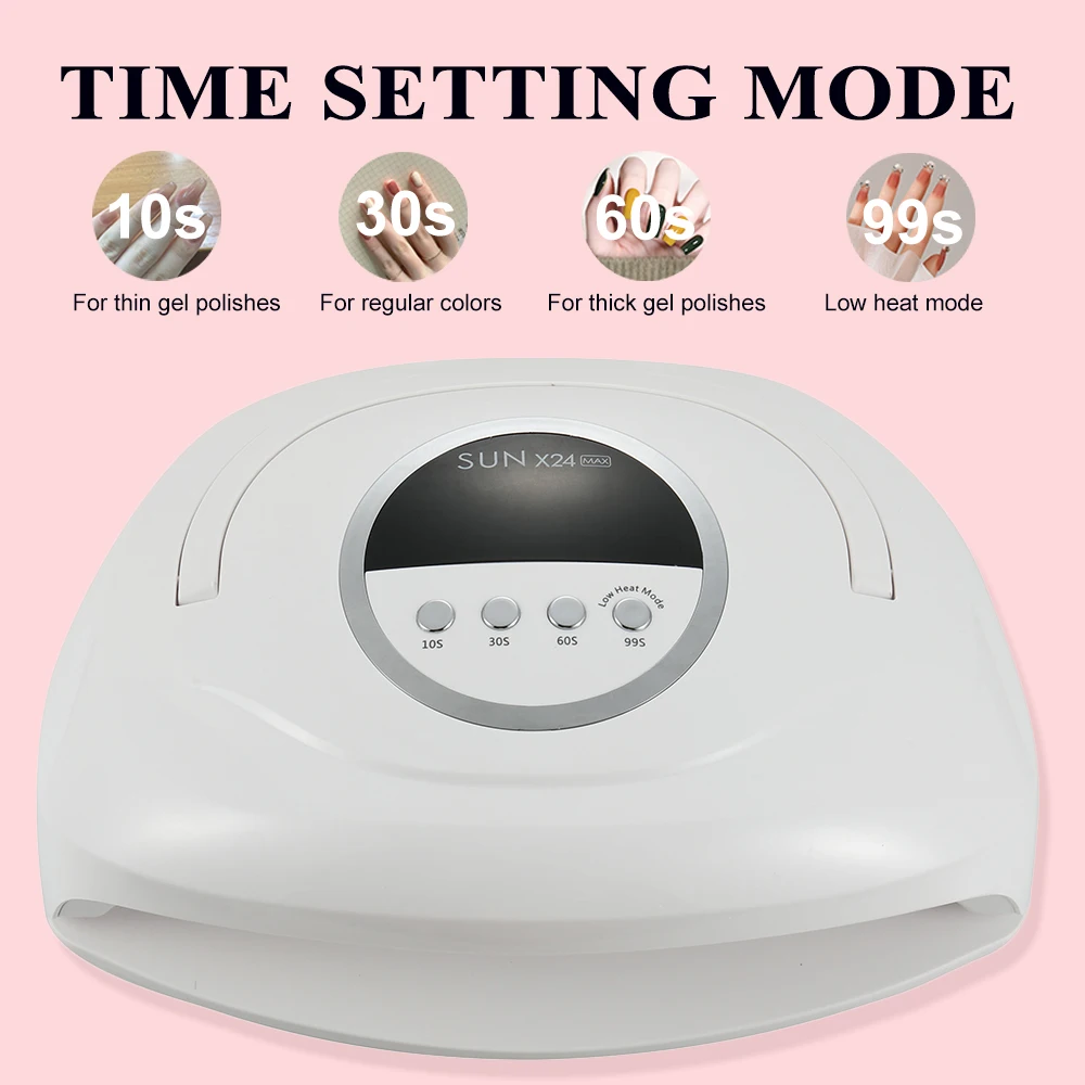 Mãos duplas Use UV LED Lâmpada para unhas, Lâmpada para cura Gel Polish, Manicure Salon, grande display LCD, SUN X24 MAX, 84LEDs