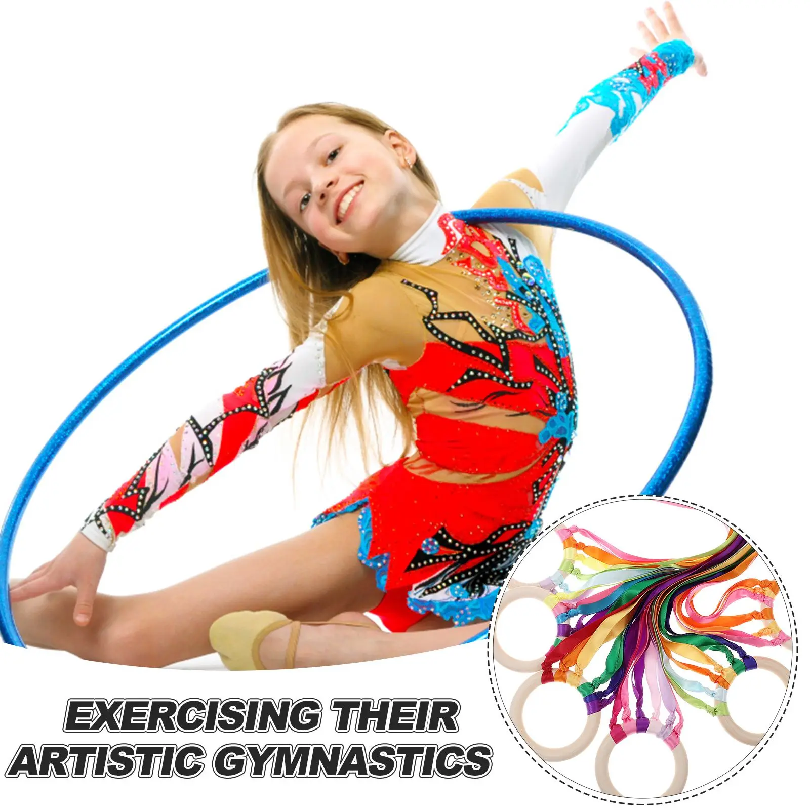 6 قطعة شريط دائرة خشبية لعب الاطفال غاسل الطفل في الهواء الطلق القماش الدائري الملونة طائرة ورقية الرقص الصولجانات غاسل اللافتات للأطفال