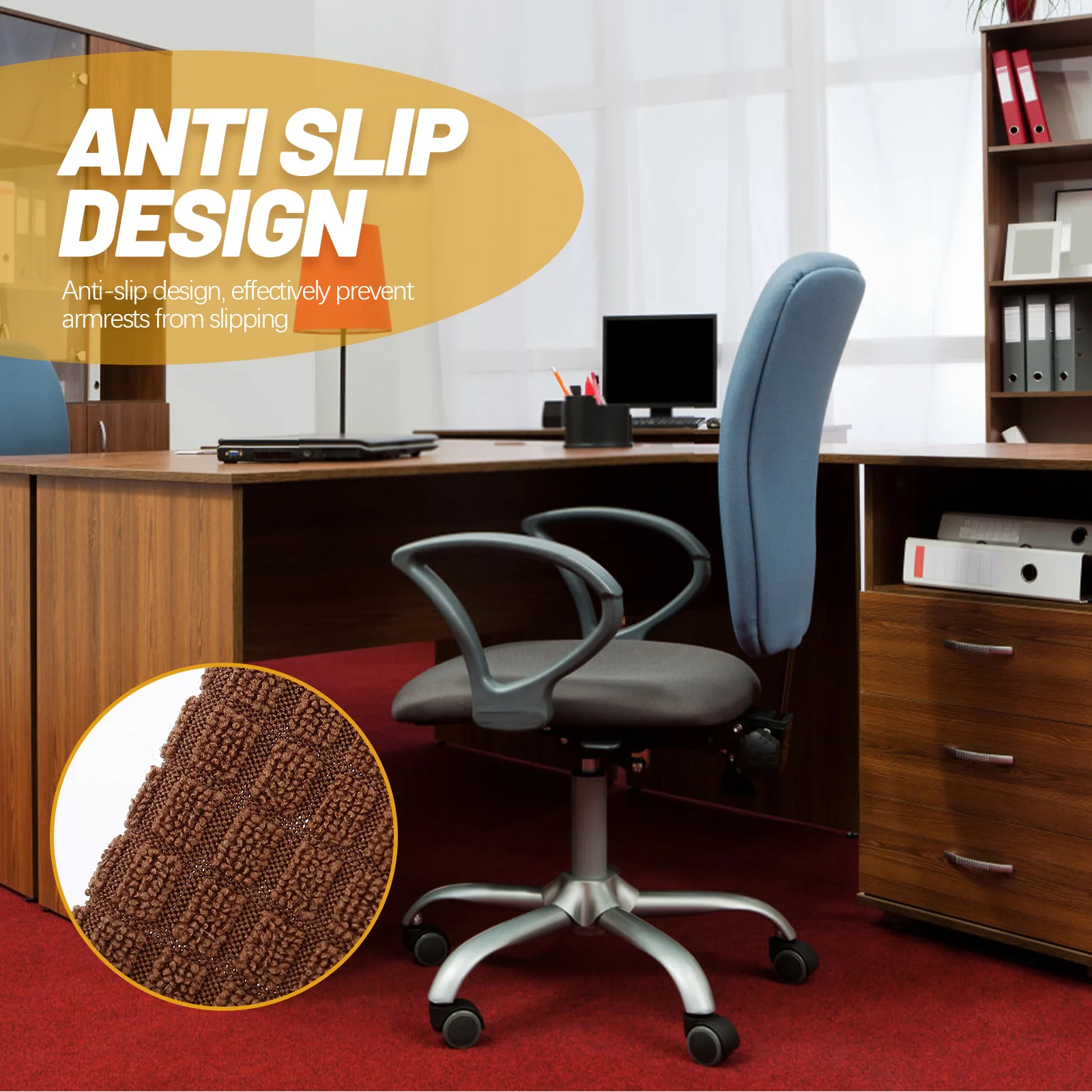 

2Pcs Armrest Covers for Chair Thick Padding Supportive Handle Covers Fit Office Game Home Chairs Washable Chair Armrest