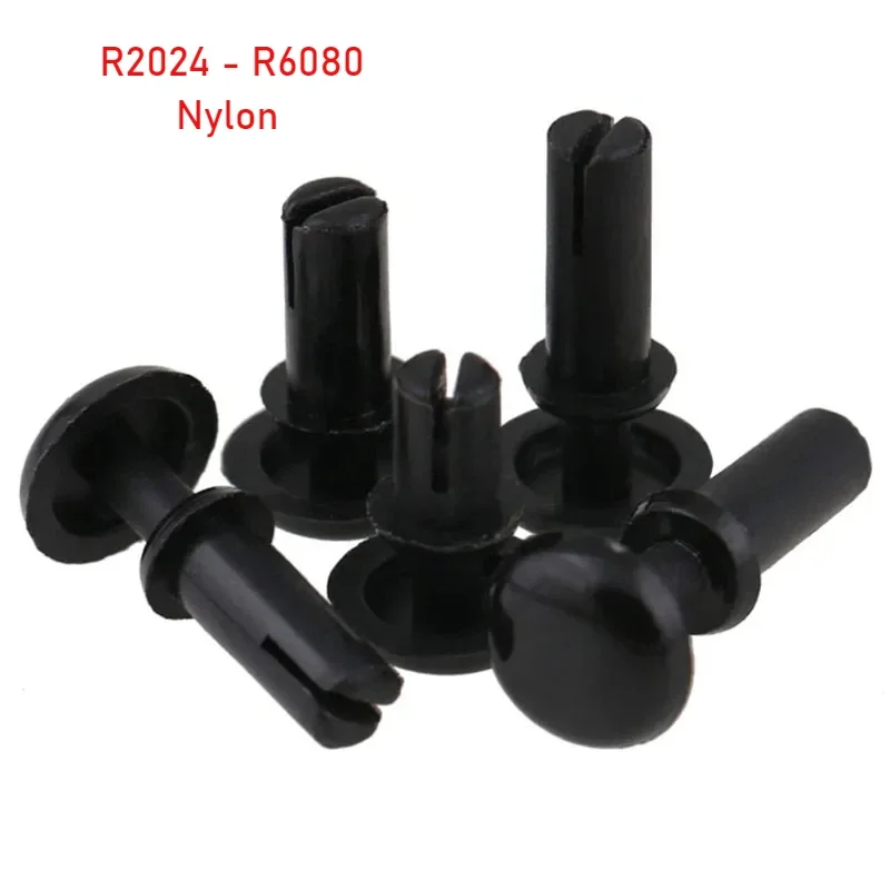 30pcs R2024-R6080 Black Nylon Rivets Press-Fit Plastic Snap R type PC Board Plastic Sub-Mother Rivets