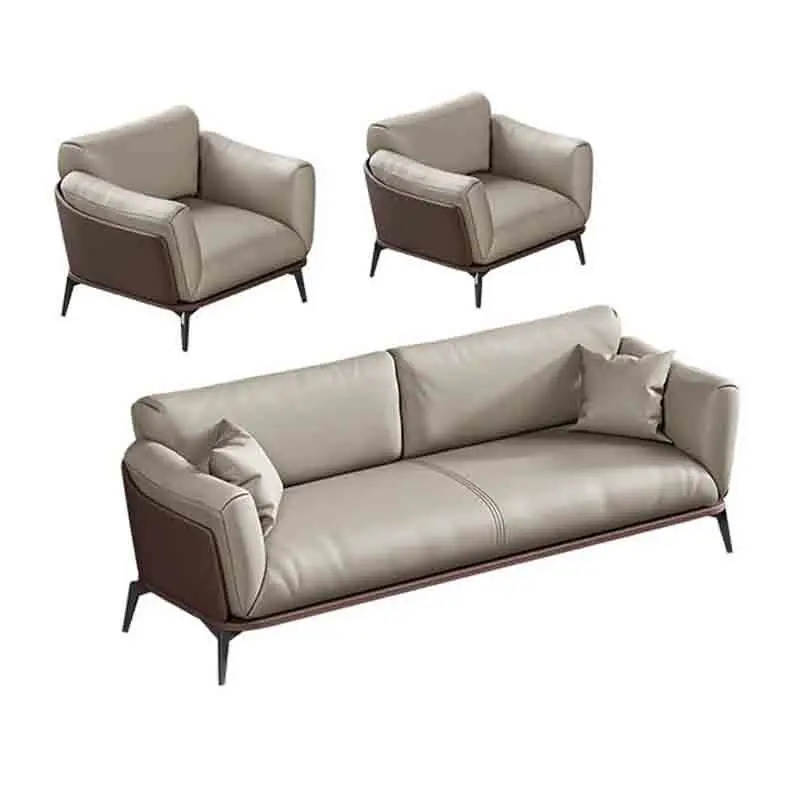 

Modern simple office sofa business meeting reception three-person coffee table combination