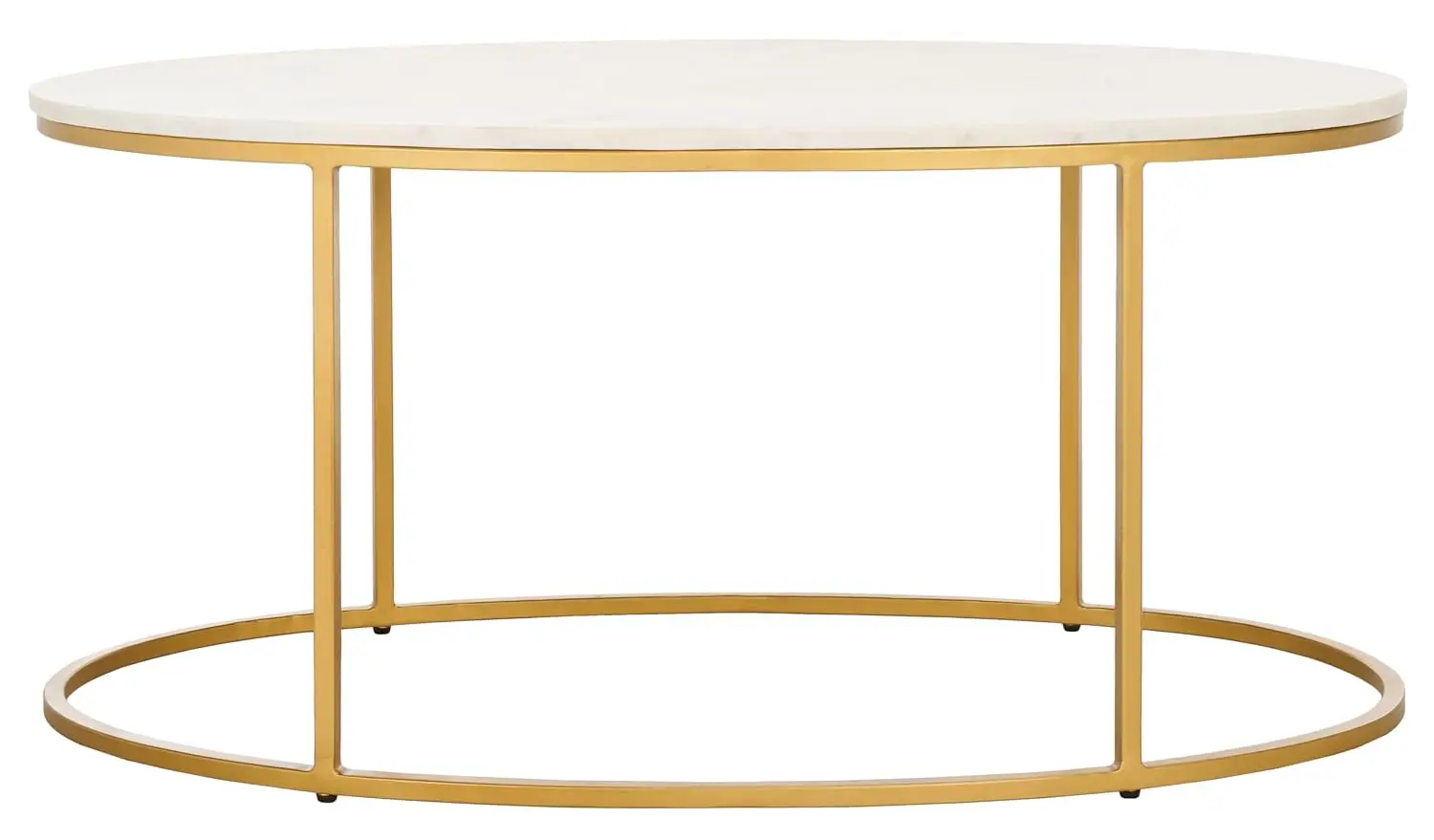 White Gold Marble Coffee Table, Fully Assembled Living Room Accent Furniture, Customized