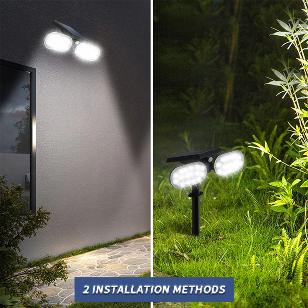 

Solar Spotlights Outdoor Solar Powered Wall Light LED Motion Sensor Landscape Light Waterproof Double Head Security Light