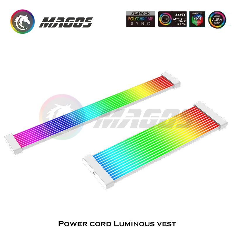 RGB Cover For Computer PSU Extension Cables, PC Cabinet Lighting Decoration For GPU 8PinX2 / 8PinX3, ATX 24Pin