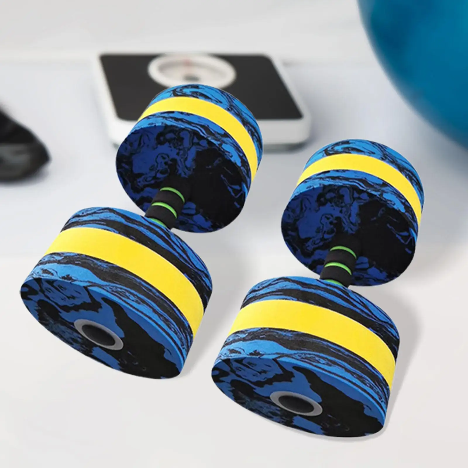 2Pcs Aquatic Dumbbells Fitness Barbells Portable Pool Resistance Foam Water Dumbbells for Indoor Aquatic Exercise Kids Adults