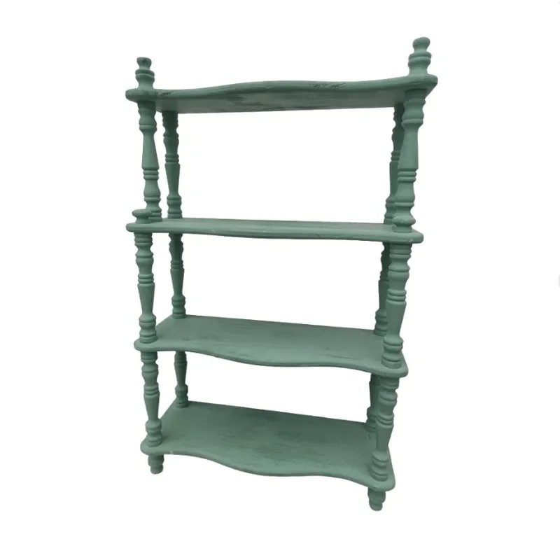 for French Antique Solid Wood Multi Layer Storage Rack 3 Tier 4 Tier Frame Balcony Shelf for Villa Courtyard Home