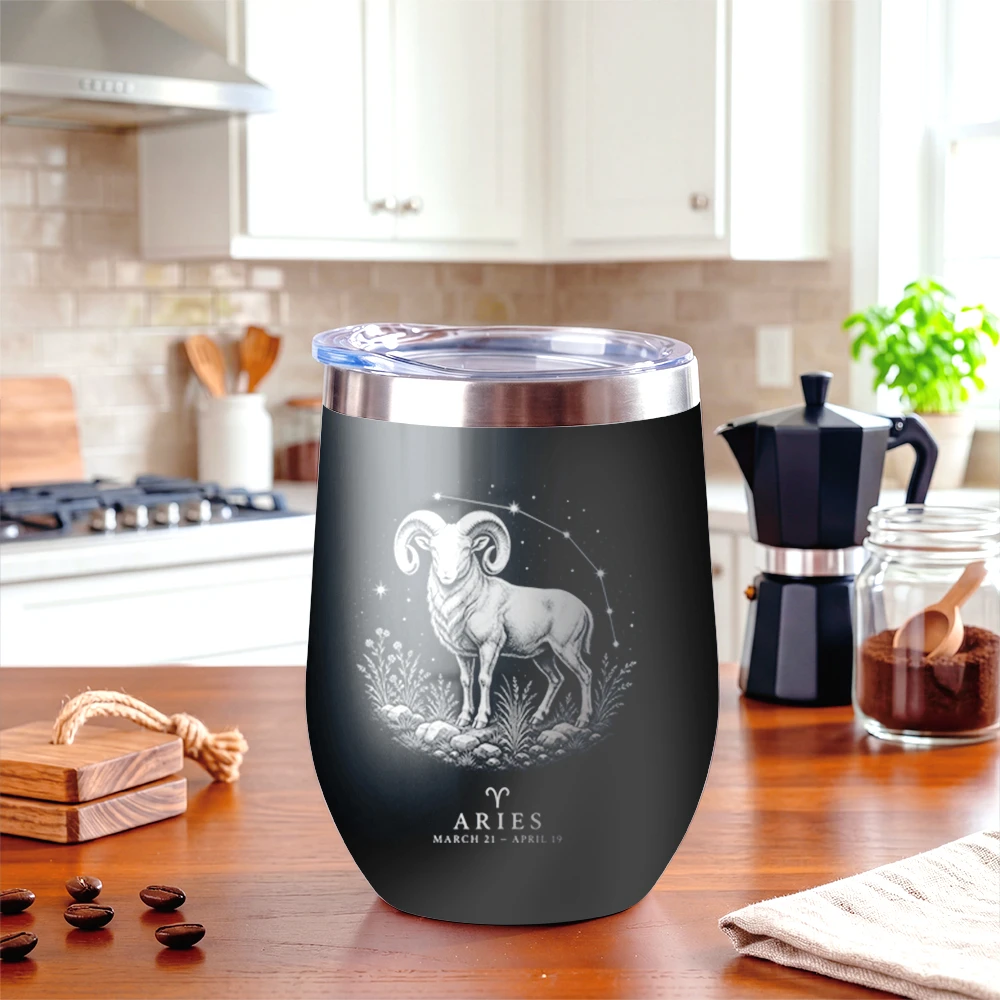 Zodiac Identity Vacuum Flasks 1PC 12oz Eggshell Stainless Steel Thermos 360ml Portable Coffee Beer Mug Vacuum Insulated Flask