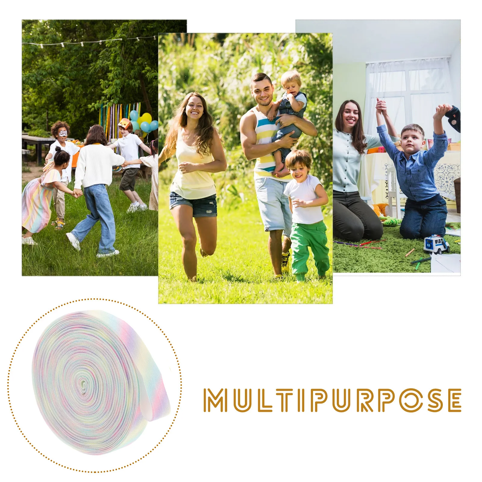 

Jump Rope Elastic Band Durable Polyester Yarn Exercise Skipping Rope Portable Lightweight Fun Party Game