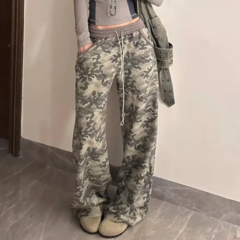 

Vintage Camouflage Sweatpants Women Harajuku Baggy Joggers American Retro Wide Leg Trousers Hip Hop Casual Streetwear