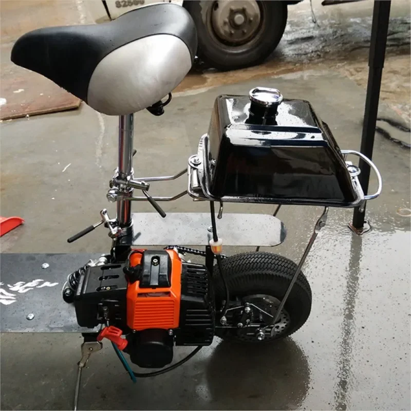 12 Inch Big Wheel 49CC Two-stroke Moped Foldable Fuel Gasoline Scooter Pedal Mini Gas Scooters