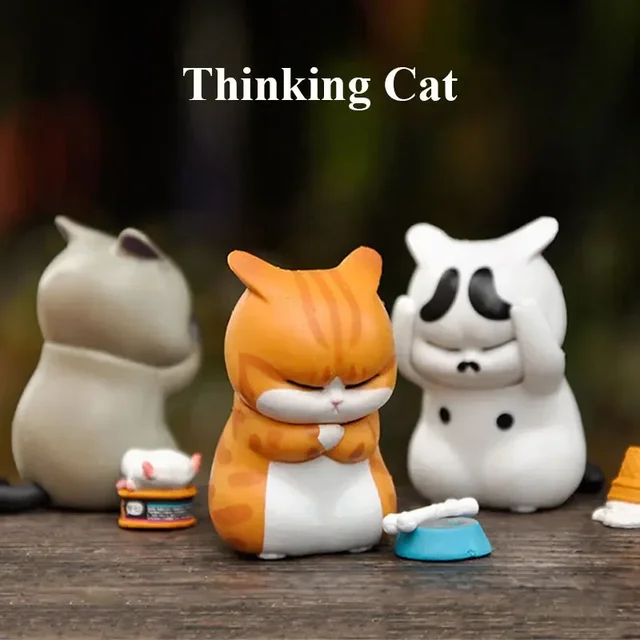 3/1 szt. Mini Kot Blind Box Zły Pomarańczowy Kot Słodkie Figurki Ozdoby Mystery-box Dekoracja Biurka Komputera Prezent dla Dzieci