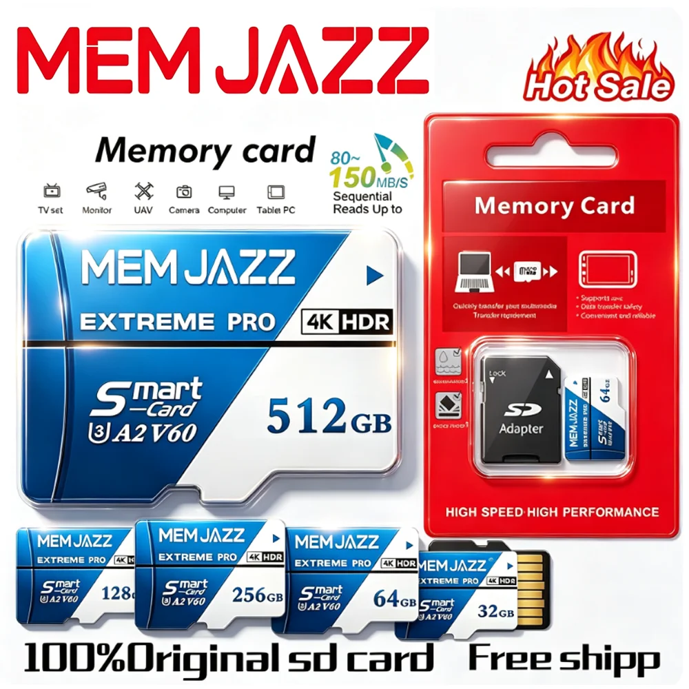 High Speed Micro TF SD Card 64GB/128GB/256GB/512GB for Drone 4K Video Aerial Photography - Best Seller  U3 V30 A2 Memory Card