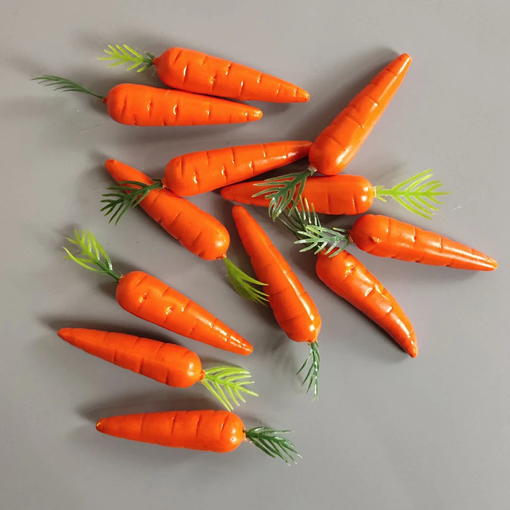 

10 Pcs Artificial Carrot Toys Decor House Vegetable Ornaments Decorative Carrots Foam Yard