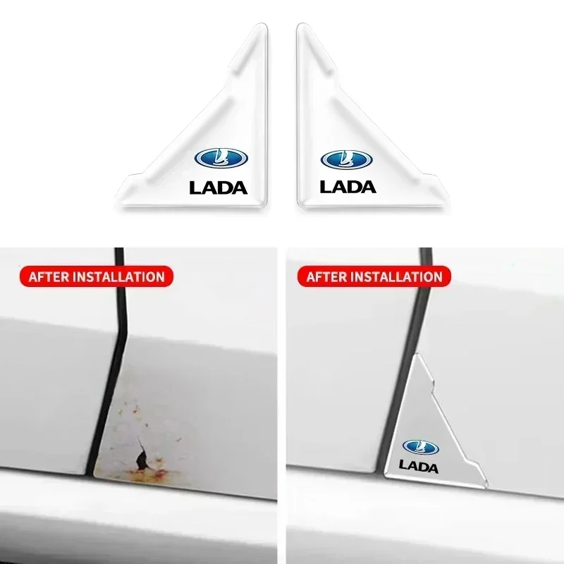 2Pcs Car Door Corner Cover Bumper Protection Film Stickers For Lada VESTA Niva Kalina Priora Granta Largus Vaz Samara 2110