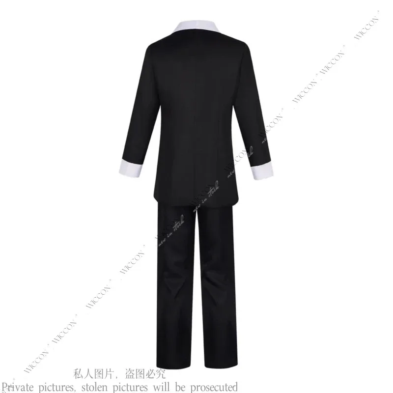 Uniforme Hazbin Husk disfraz de Cosplay para fiesta de Halloween trajes negros con sombrero orejas Prop Hotel Roleplayc;6,r'8;p'