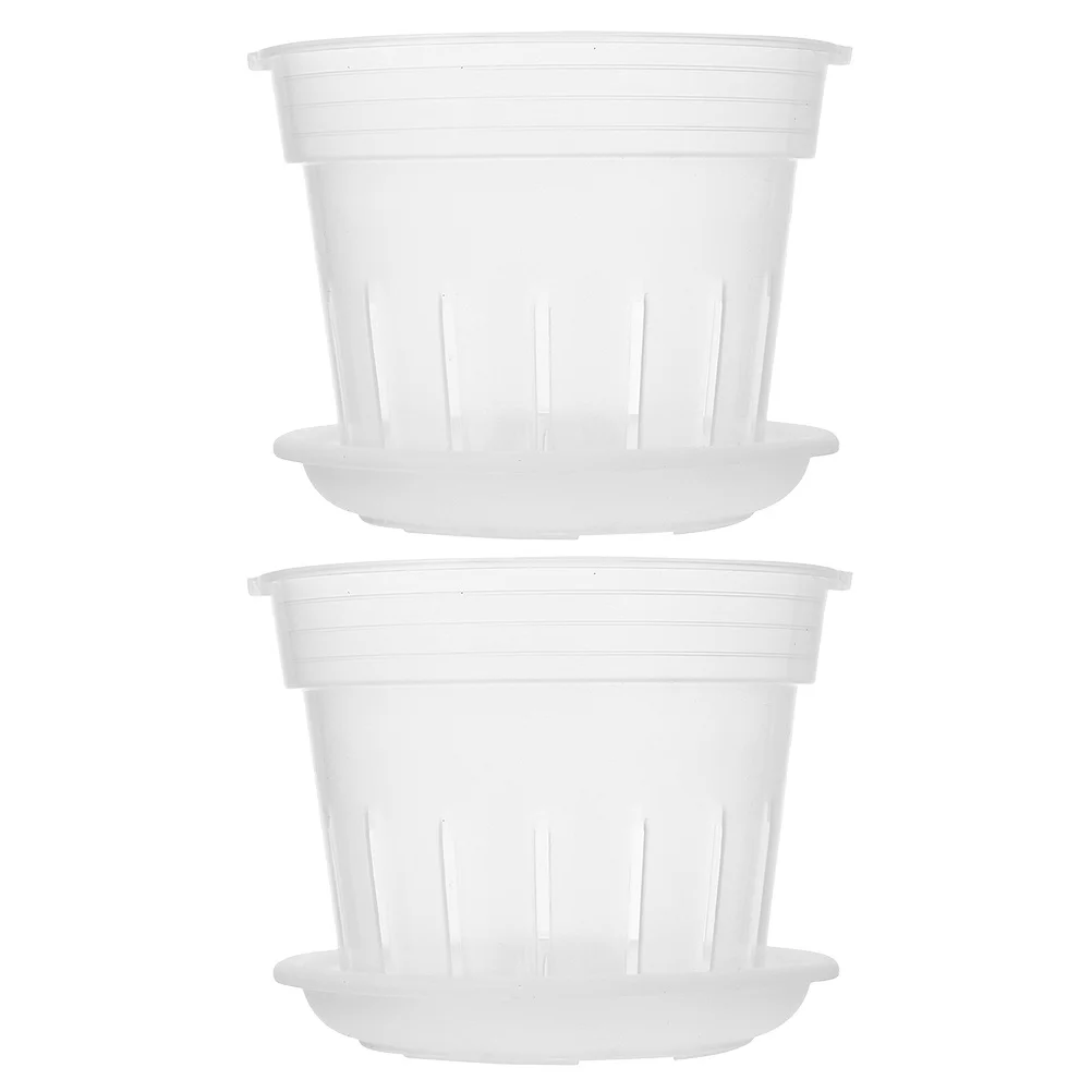 

2pcs Butterfly Orchid Pots Clear Hard Plastic Flowerpots With Drainage Holes For Phalaenopsis Indoor Garden Nursery Plant Pot