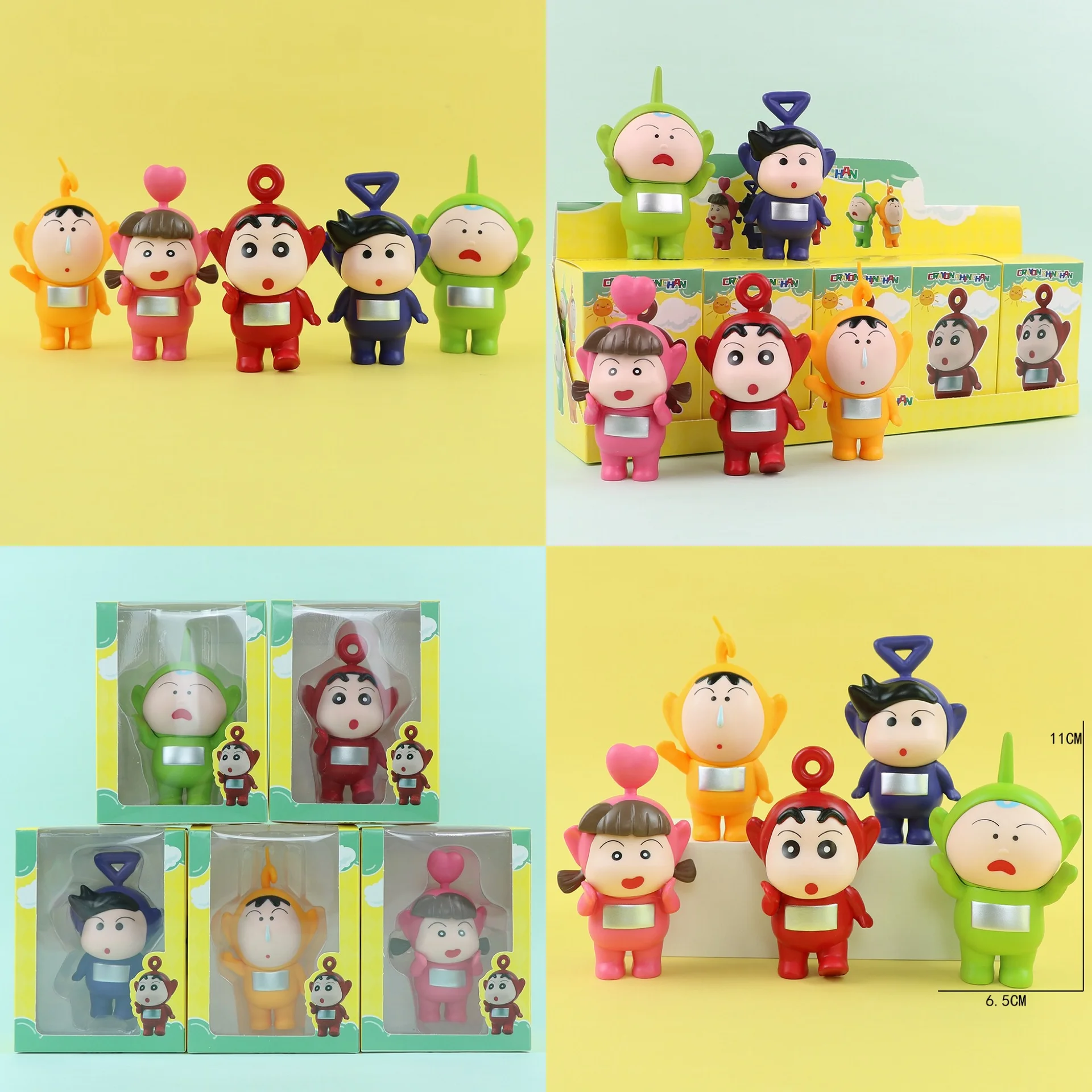 Blind Box Crayon Shin COS Teletubbies Mystery Box, Blind Box Action FigureModel Toy Gift for Christmas