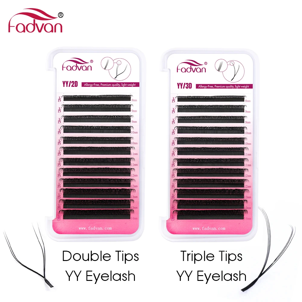 FADVAN YY Shape Lashes 2D 0.07 Faux Mink C/D 8-15mm Natural Soft Brazilian Eyelash Premade Volume Fan Lashes Extension