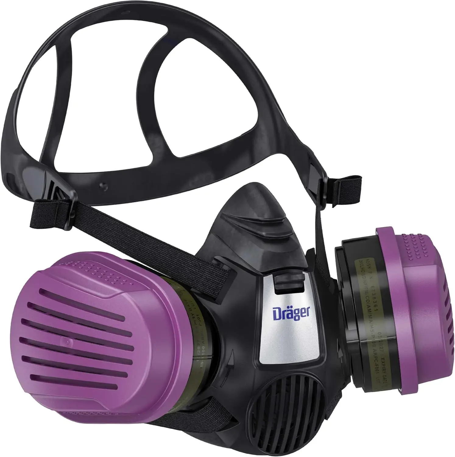 

NIOSH-Certified Half-Mask Respirator with Multi-Gas/P100 Cartridge for Painting, Chemicals, Construction