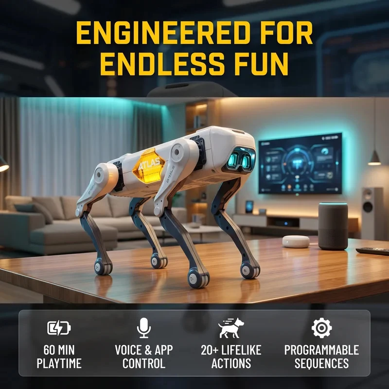 New Intelligent Remote Control Robot Dog Bionic Mechanical Dog Model AI Voice Command Control Electric Interactive Robot Pet Edu