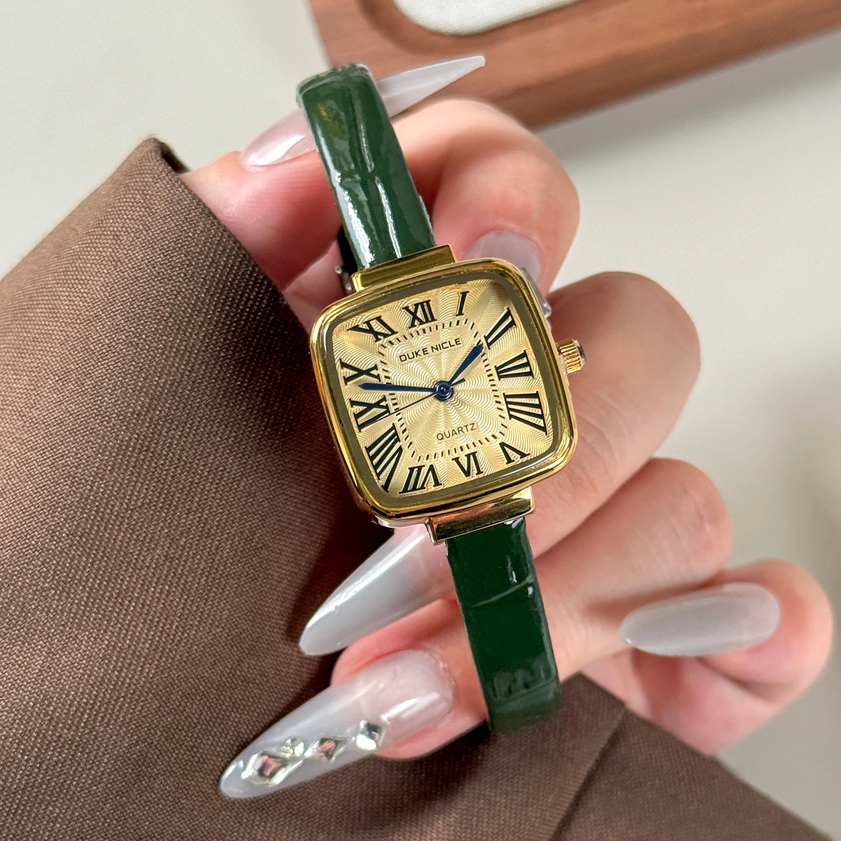 Mulheres quadradas simples estudante relógios de couro pulseira fina relógio de pulso de quartzo casual senhoras roma dial relógio relojes para mujer