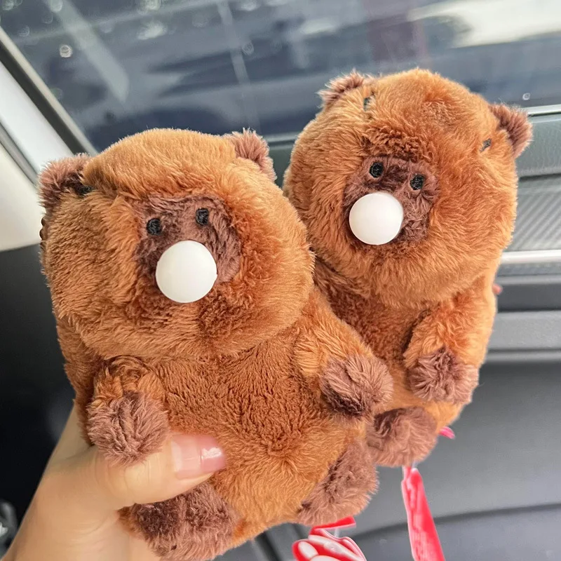 Cartoon Cute Squeeze Spit Bubble Capybara Plush Doll Keychain Pendant Creative Fun Kids Decompress Toys Pinch Music Fidget Toys