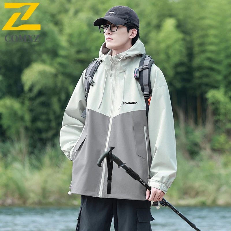 

Men's Charge Jacket 2025 Spring Autumn New Windproof Waterproof Wear Resistant Hooded Jacket Outdoor Adventure Camping Jacket