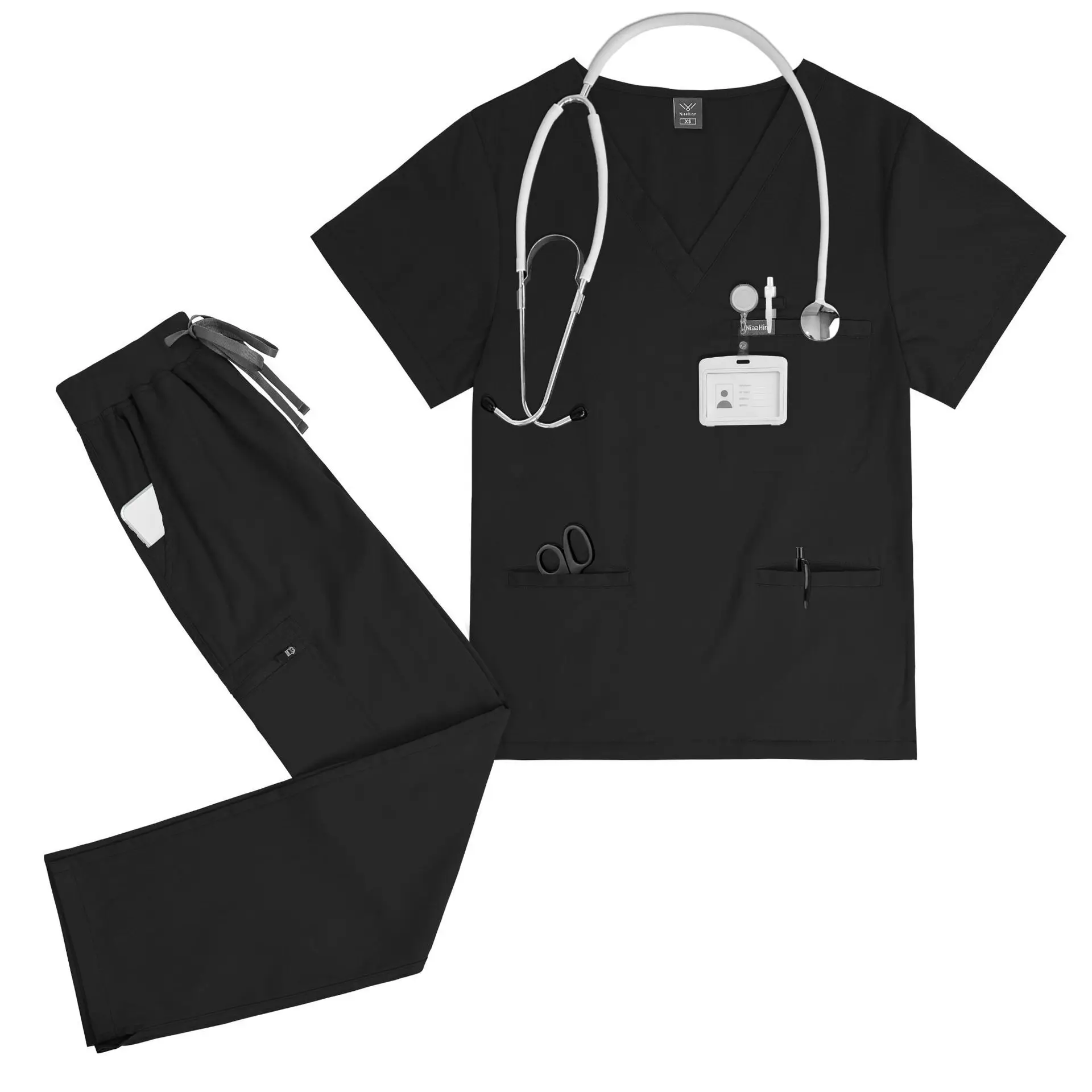 SPA Bath Center Hospital Clinic Dental Front Desk Doctor Nurse Uniform New Solid Color High Quality