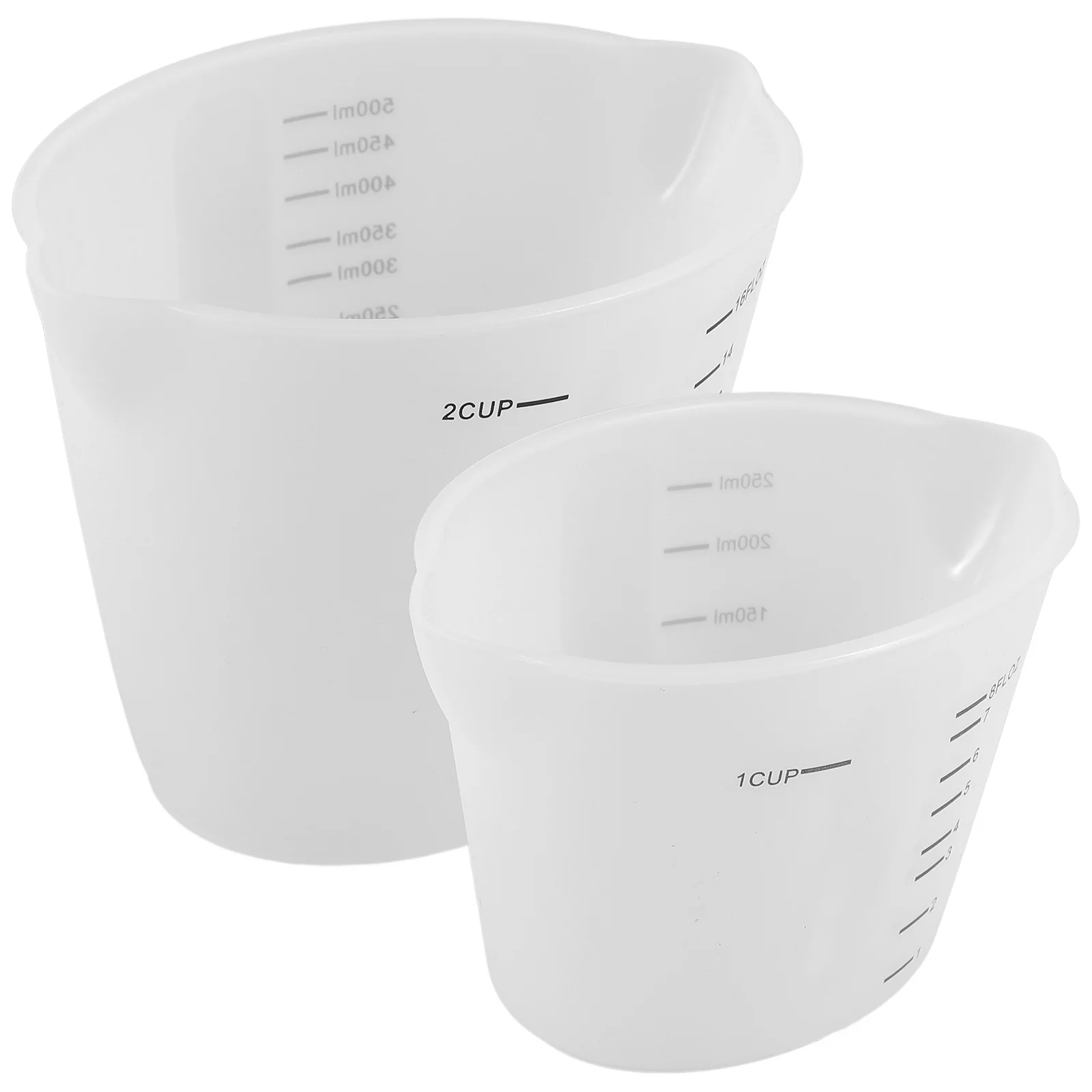 

2Pcs Silicone Measuring Cup Antiscald Handle Easy Read Scales Kitchen Baking Tool Milk Nut Soybean Juice Measurement