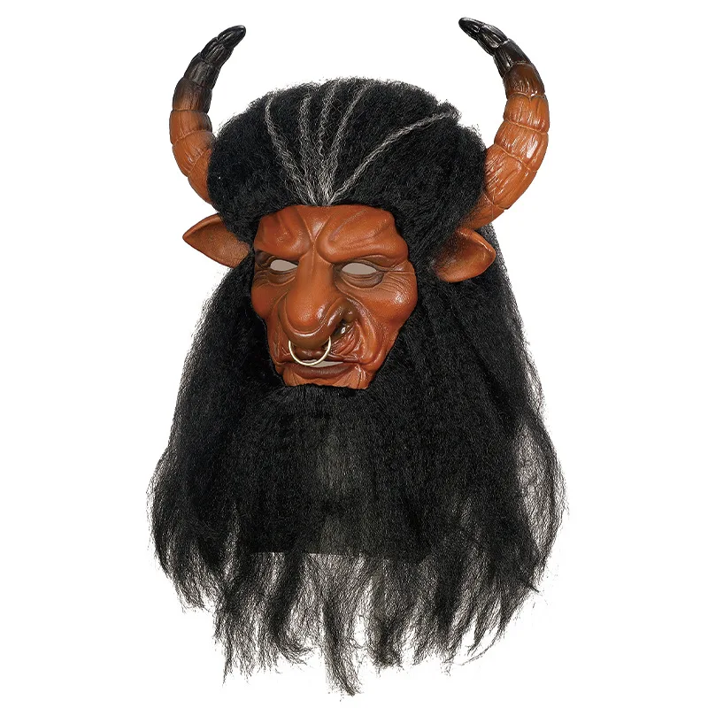 Halloween-Maske Bullendämon-König Ochsenhorn Latex-Masken Realistische Gruselige Pelzige Kostüme für Erwachsene – Detail 8
