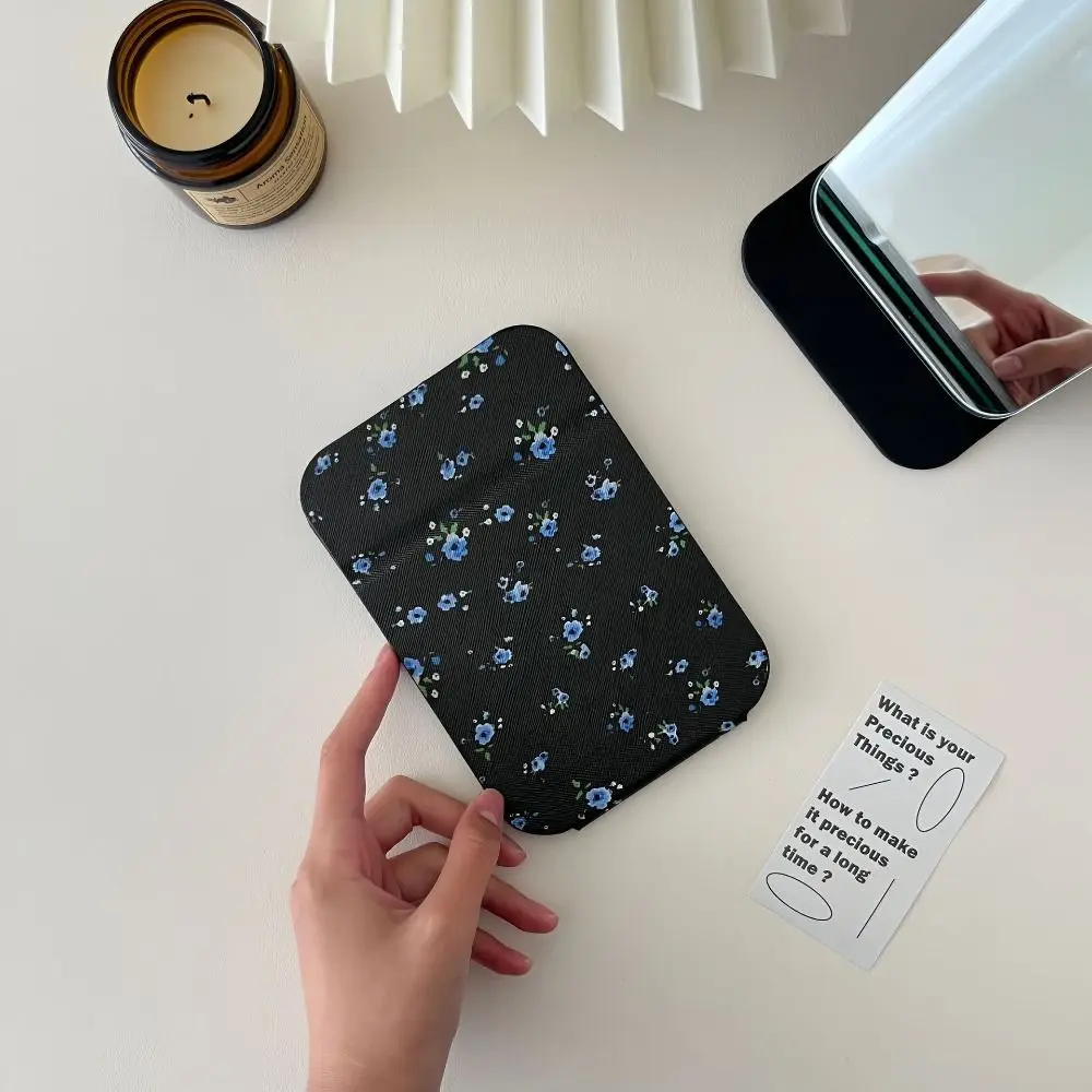 Pu Leather Desktop Stand Mirror Compact Cosmetic Mirror Folding Fold Makeup Mirror Light Weight Delicate Pocket Make-up Mirror